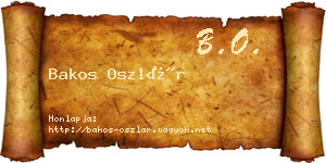 Bakos Oszlár névjegykártya